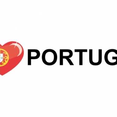10x stuks i love portugal vlaggen thema sticker 19 x 4 cm