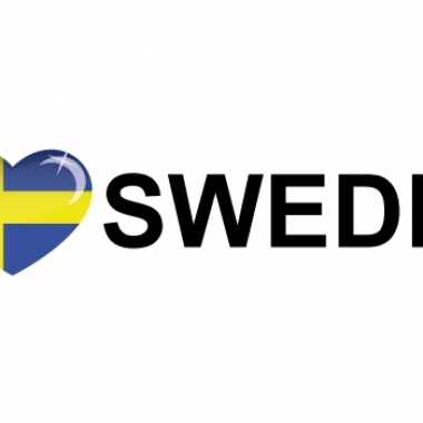 I love sweden vlag sticker 19.6 cm