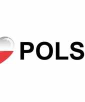 10x stuks i love polska polen vlaggen thema sticker 19 x 4 cm