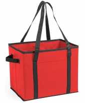 2x stuks auto kofferbak kasten organizer tassen rood vouwbaar 34 x 28 x 25 cm