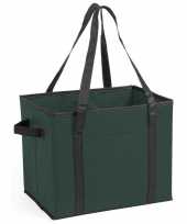 3x stuks auto kofferbak kasten organizer tassen groen vouwbaar 34 x 28 x 25 cm