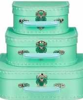 Kinderkoffertje pastel mint 25 cm